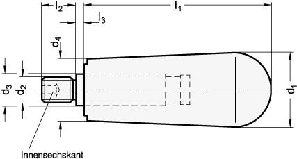 DREHBARER ZYLINDERGRIFF, ANTIBAKT., SCHWARZGRAU