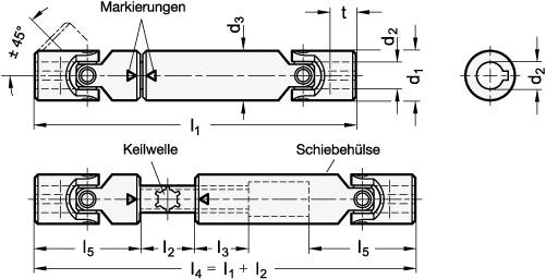 KREUZGELENKWELLE MIT GLEITLAGER