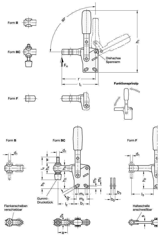 VERTIKAL-SPANNER MIT ANDRÜCKSCHRAUBE