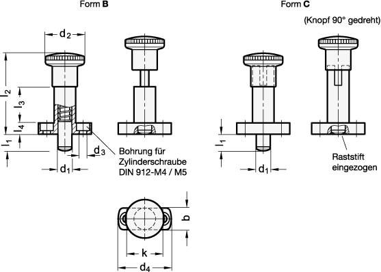 RASTBOLZEN, KNOPF ROT