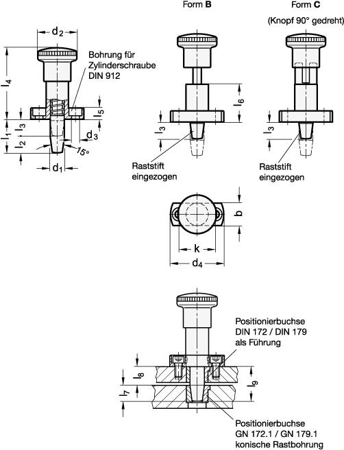 PRÄZISIONS-RASTBOLZEN OHNE RASTSPERRE