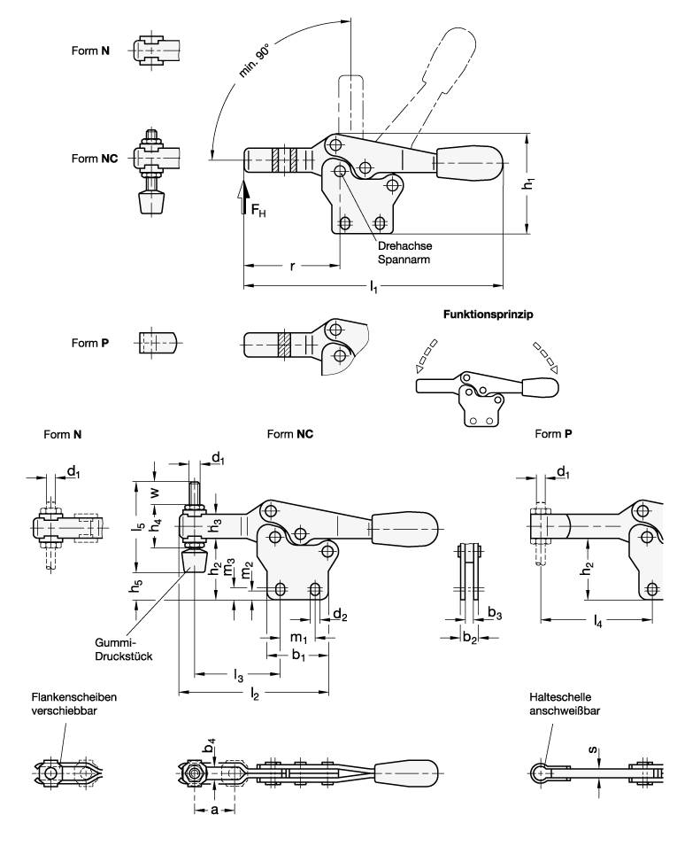HORIZONTAL-SPANNER MIT SENKRECHTEM FUß
