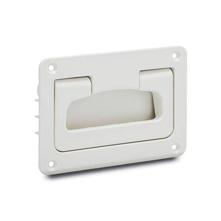 SCHALEN-KLAPPGRIFF MIT FEDERRÜCKSTELLUNG, WEIß