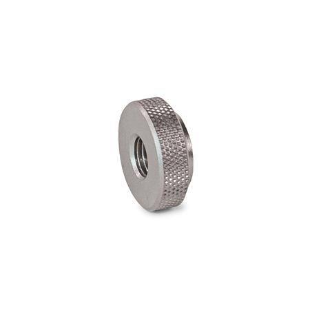 Edelstahl-Rändelmuttern M6x1 für Edelstahl-Stellschrauben GN