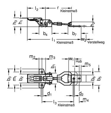 Spannverschluß Größe 110, Haltekraft 1100 N, Stahl vernickel