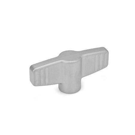 Edelstahl-Flügelmuttern 46, M6, Form E - mit Gewinde-Sackloc