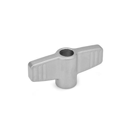 Edelstahl-Flügelmuttern 46, M8, Form D - mit Gewinde-Durchlo