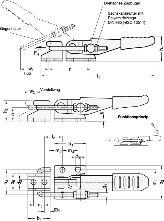 EDELSTAHL-VERSCHLUSS-SPANNER O. ZUGB./ MIT GEGENH.