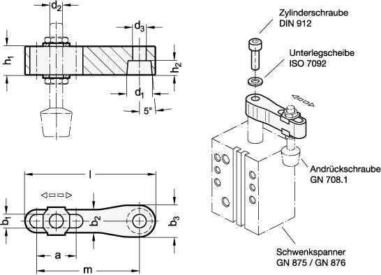 SPANNARM MIT LANGLOCH