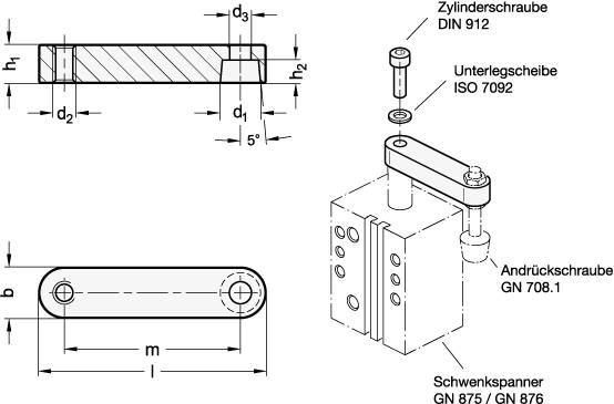 SPANNARM MIT GEWINDEBOHRUNG
