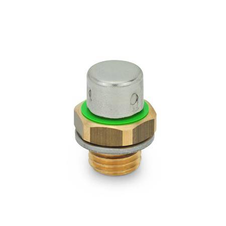 Entlüftungsschraube G3/8, Form B - hohe Bauform, mit Edelsta