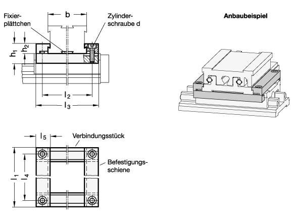 BEFESTIGUNGSSATZ X-Y FÜR VERSTELLSCHLITTEN