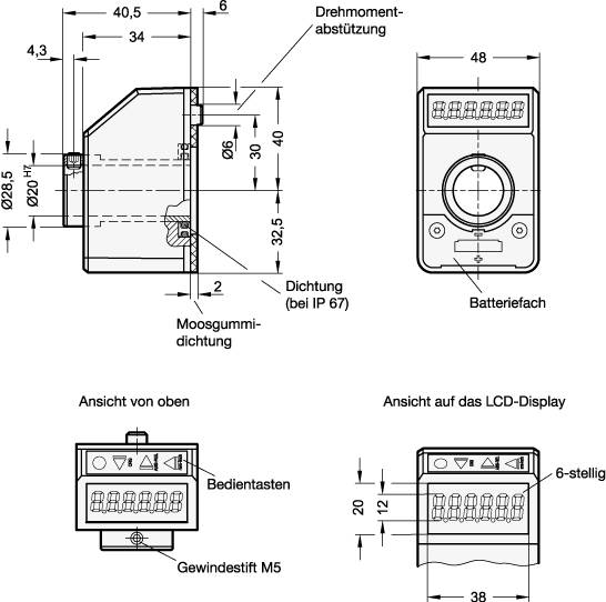 STELLUNGSANZEIGER, ELEKTRONISCH, MIT LCD-DISPLAY