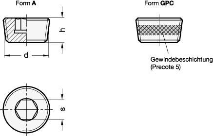 VERSCHLUSSSCHRAUBE, GEWINDE KEGELIG / GPC-BESCH.