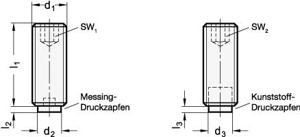 Gewindestift M6 x 12, MS - Messing, Edelstahl