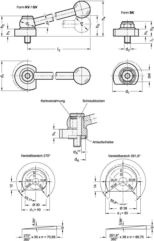 SPIRALEXZENTER MIT SECHSKANT, LINKS