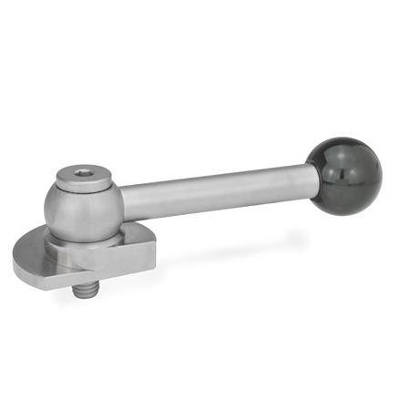 EDELSTAHL-SPANNRIEGEL MIT KUGELGRIFF, LINKS