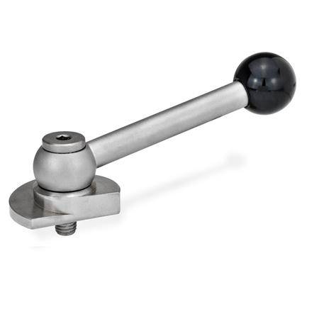 EDELSTAHL-SPANNRIEGEL MIT KUGELGRIFF, LINKS