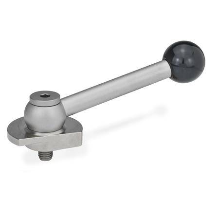 EDELSTAHL-SPANNRIEGEL MIT KUGELGRIFF, LINKS
