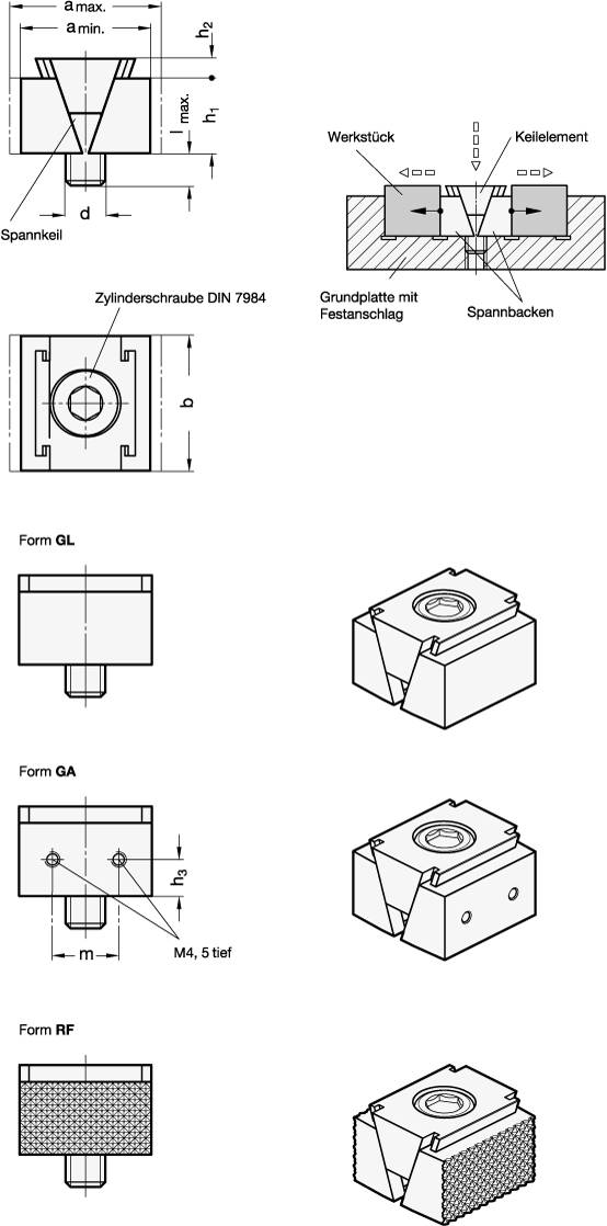 KEILSPANNER, SPANNBACKEN GLATT