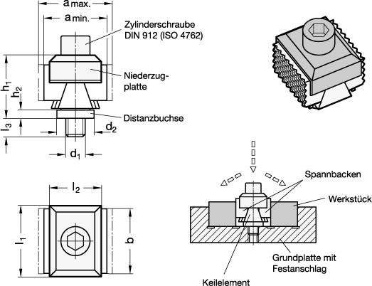 NIEDERZUGPLATTE FÜR KEILSPANNER