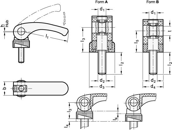 KUNSTSTOFF-EXZENTERSPANNER MIT SCHRAUBE