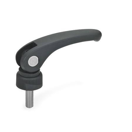 KUNSTSTOFF-EXZENTERSPANNER, ACHSE/SCHRAUBE EDELST.