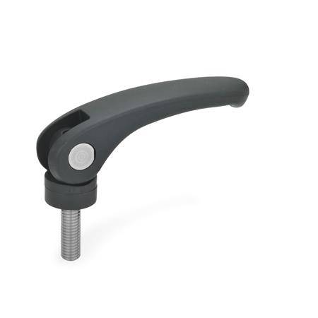 KUNSTSTOFF-EXZENTERSPANNER, ACHSE/SCHRAUBE EDELST.