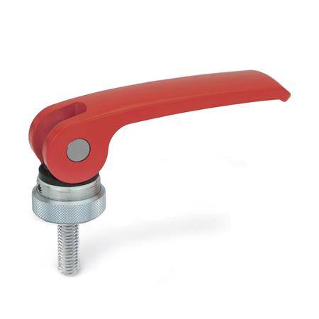 EXZENTERSPANNER, AUFLAGESCH. VERSTELLB., GRIFF ROT