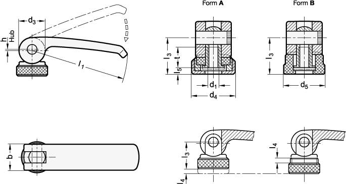 EXZENTERSPANNER, AUFLAGESCHEIBE VERSTELLBAR