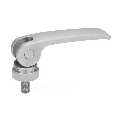 EDELSTAHL-EXZENTERSPANNER, AUFLAGESCH. VERSTELLBAR