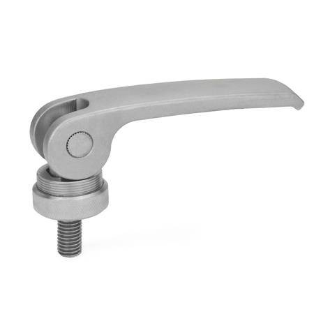 EDELSTAHL-EXZENTERSPANNER, AUFLAGESCH. VERSTELLBAR