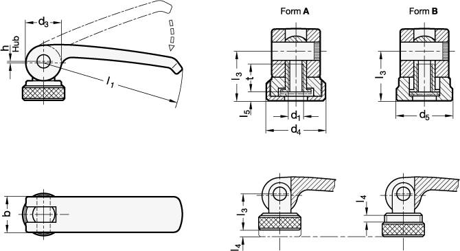 EDELSTAHL-EXZENTERSPANNER, AUFLAGESCH. VERSTELLBAR