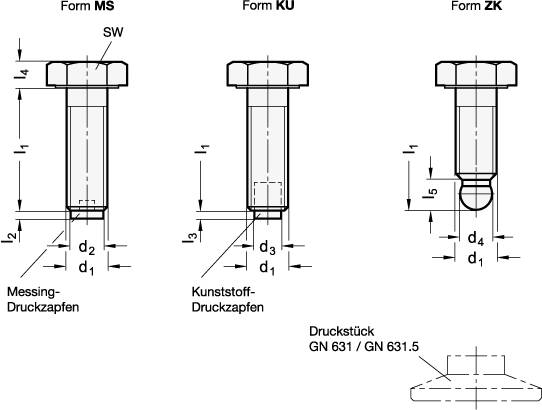 EDELSTAHL-SECHSKANTSCHRAUBE MIT KUNSTSTOFFZAPFEN
