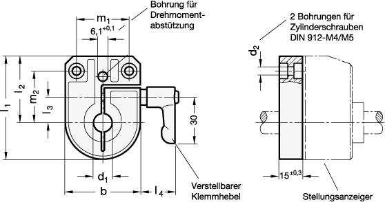 KLEMMPLATTE MIT KLEMMHEBEL F. STELLUNGSANZ. GN 953