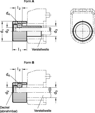 ALUMINIUM-DREHKNOPF FÜR STELLUNGSANZEIGER GN 954
