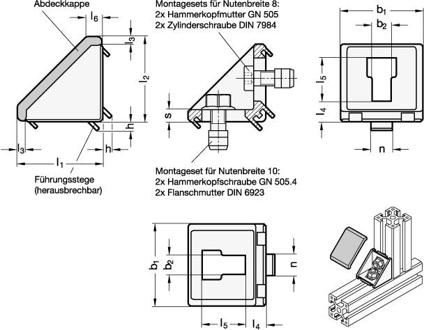 WINKEL, SCHWARZ KU-BESCHICHTET