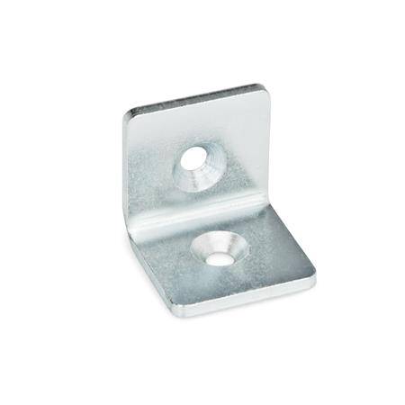 Winkel 40 x 40, 1 - mit Bohrung für Senkschrauben DIN 7991,