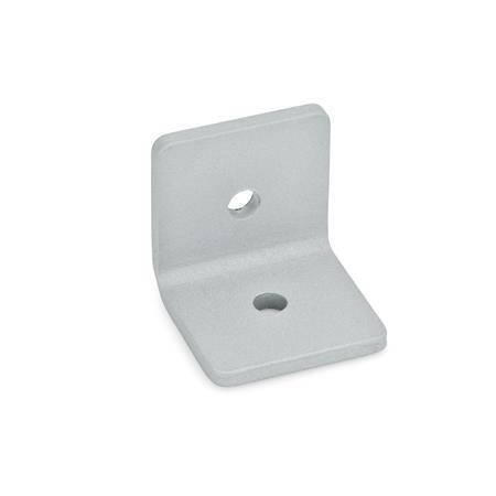 WINKEL 90° MIT BOHRUNGEN, SILBERN KU-BESCHICHTET