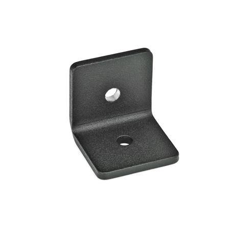 WINKEL 90° MIT BOHRUNGEN, SCHWARZ KU-BESCHICHTET