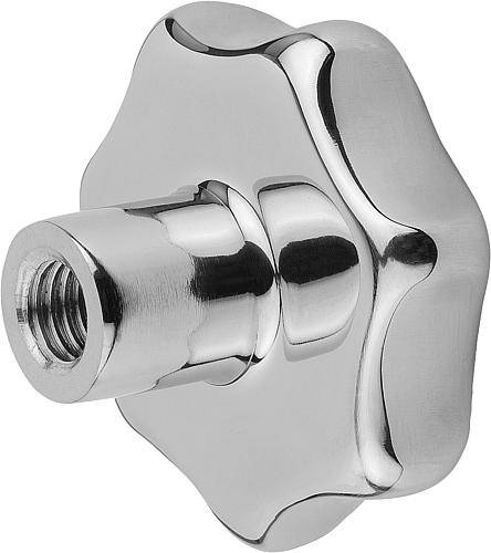 Sterngriff Ø 32, M6, Form E, DIN 6336, Edelstahl poliert