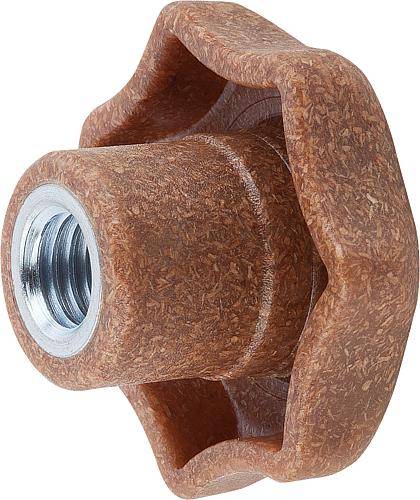 Sterngriff 40, M8 mit Innengewinde, Form K, Biopolymer, Buch