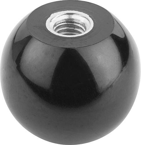 KUGELKNOPF GLATTE AUSFÜHRUNG DIN319, ERWEITERT, D1=25, D=M06