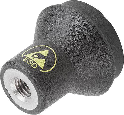 Pilzknöpfe 21 mmantistatisch mit M5 Innengewinde, graphitsch