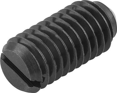 FEDERNDES DRUCKSTÜCK STANDARD, FEDERKRAFT D=M10 L=19, STAHL,