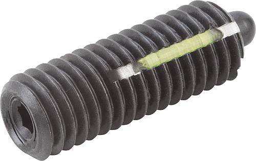 Federnde Druckstücke M5 mit Innensechskant und Bolzen, leich