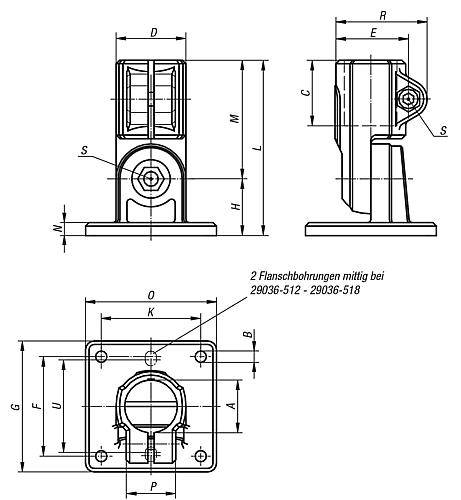 ROHRVERBINDER MIT GELENKFUß G=75 ALUMINIUM, FÜR RUNDROHRE