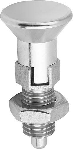 Arretierbolzen 5, M10x1, Form D - mit Rastnut mit Kontermutt