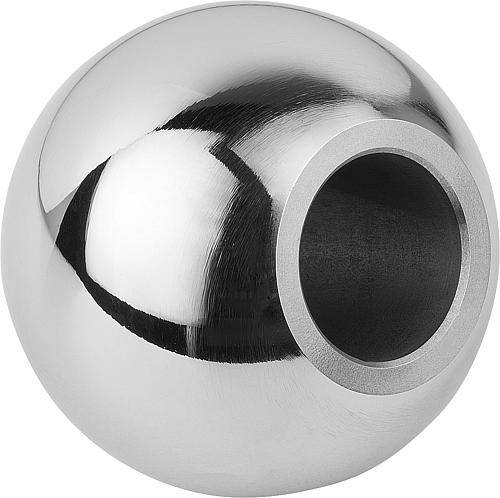Kugelknopf 25, Passbohrung 10 mm, Form K, Edelstahl 1.4305,