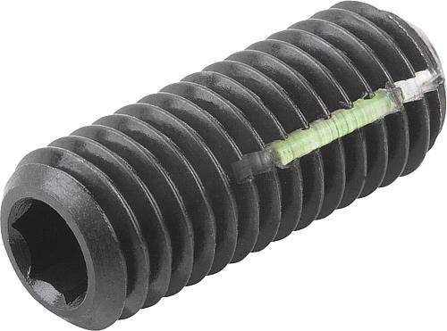 KUGELDRUCKSCHRAUBE OHNE KOPF, LONG-LOK, FORM:B KUGEL ABGEFLA